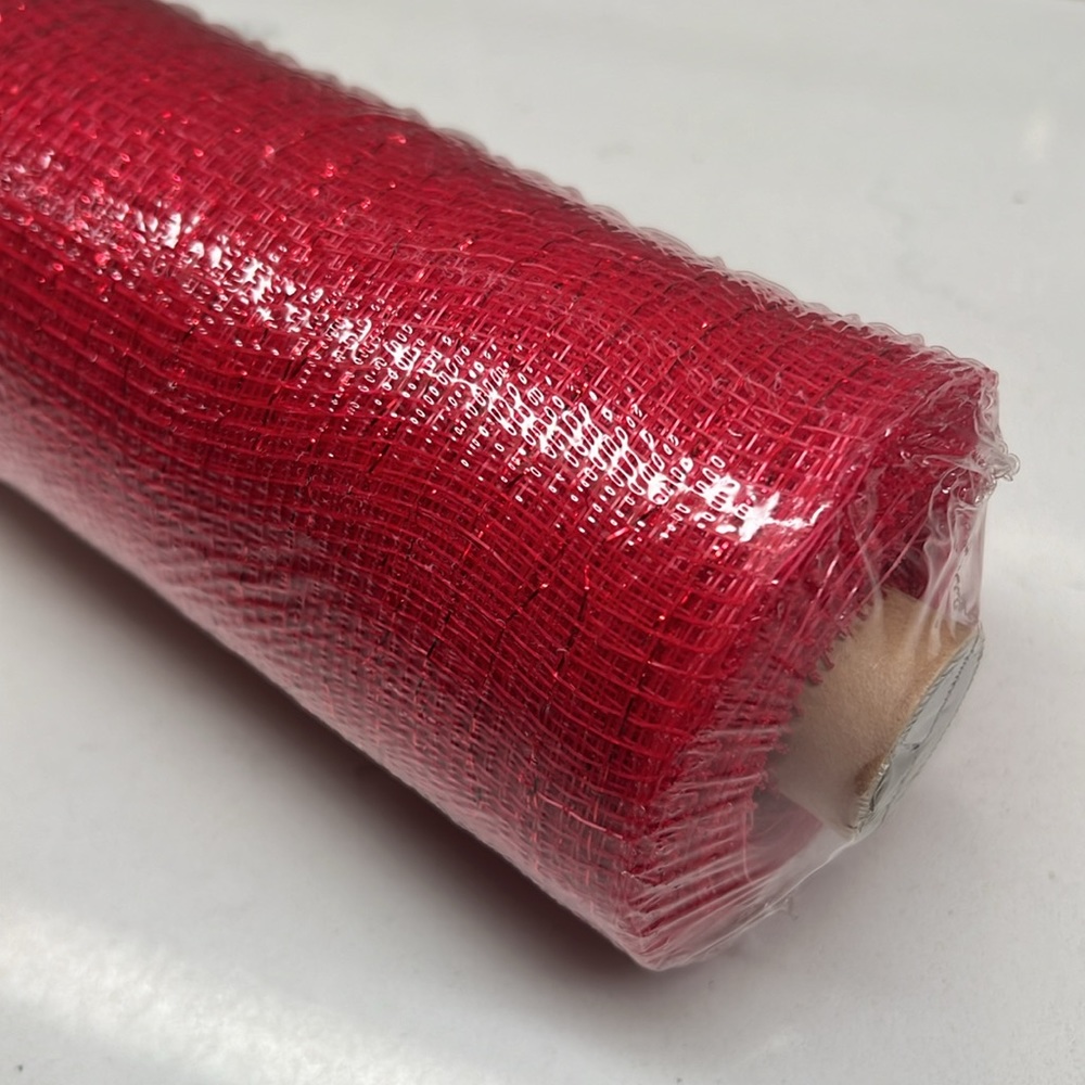 Hobby Lobby Polypro Mesh Ribbon Weatherproof Red